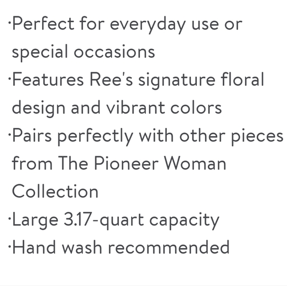 New Pioneer Woman Frontier Rose Soup Tureen with Ladle - Picture 7 of 8